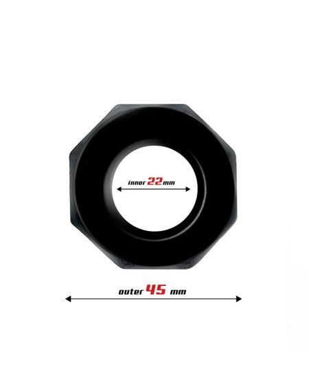 cock ring super flexible polygonal 2.2 cm noir