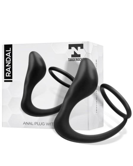 randal butt plug with penis ring silicone noir