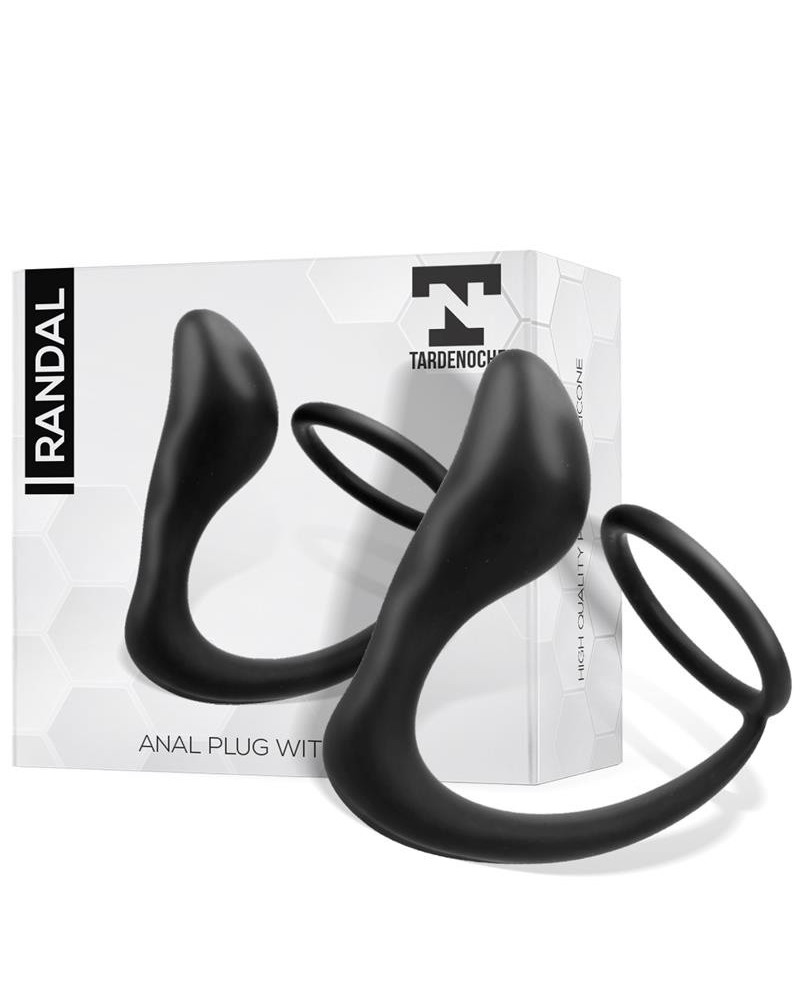 randal butt plug with penis ring silicone noir