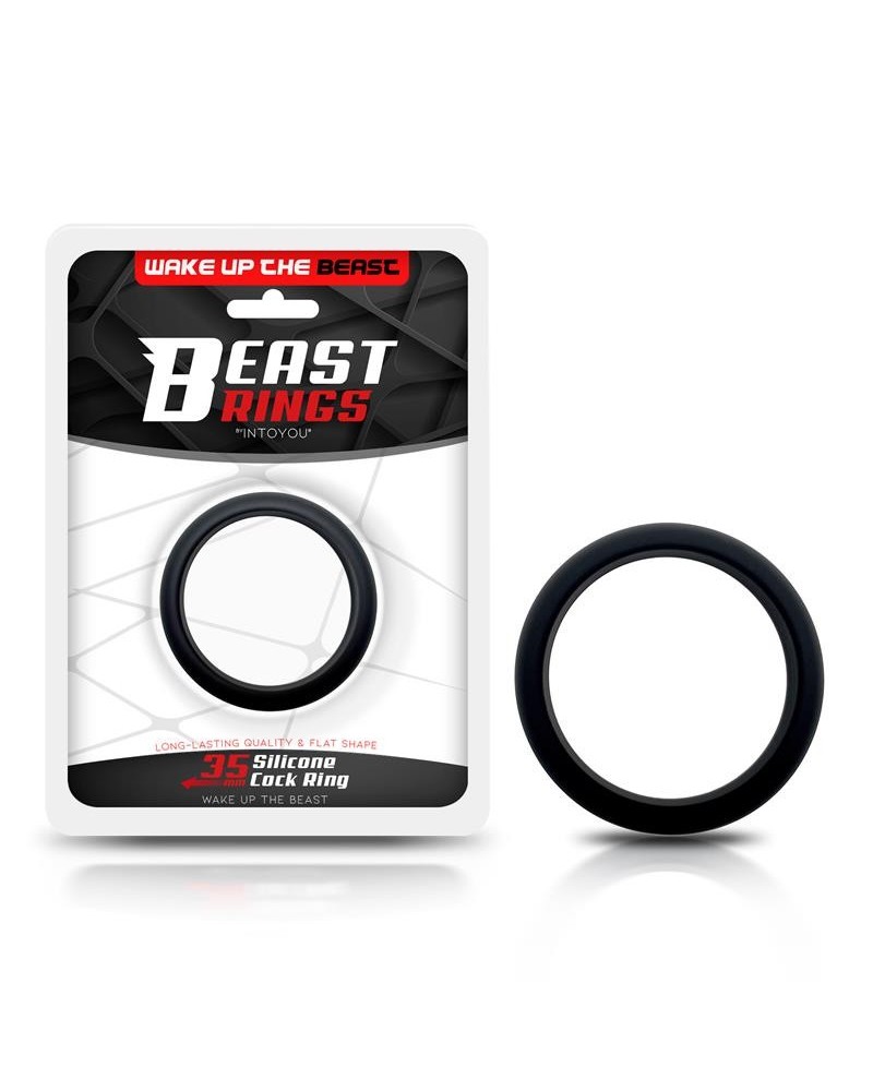 cock ring solid silicone 3.5 cm noir