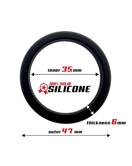 cock ring solid silicone 3.5 cm noir