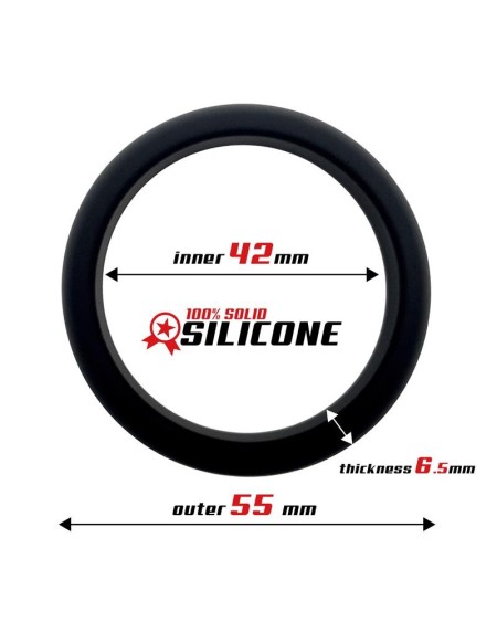 cock ring solid silicone 4.2 cm noir