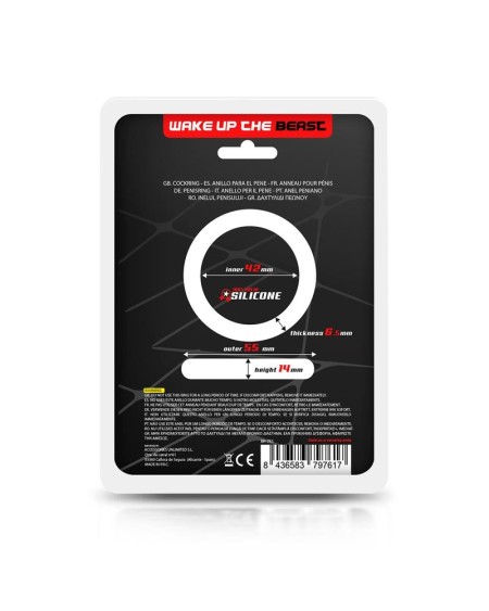 cock ring solid silicone 4.2 cm noir