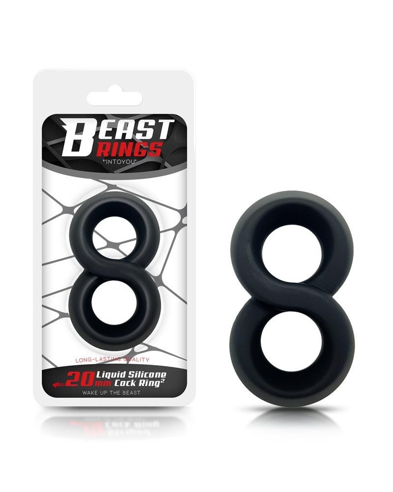 double penis ring 100 liquid silicone 2 cm noir