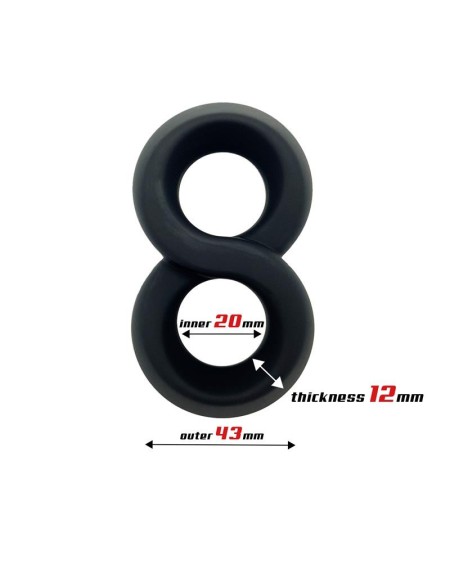 double penis ring 100 liquid silicone 2 cm noir