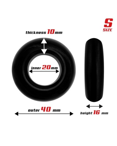 set of 3 cock rings flexible noir