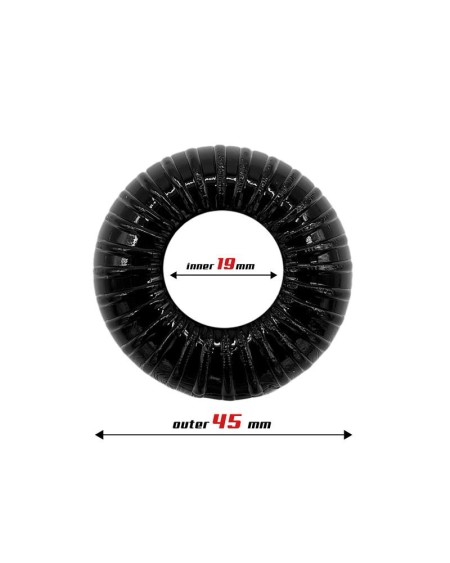 cock ring super flexible and resistant striped 1.9 cm noir