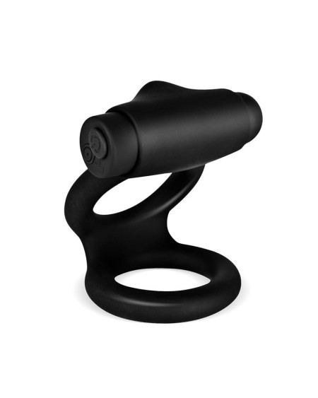 denver double cockring with vibrant bullet usb silicone noir