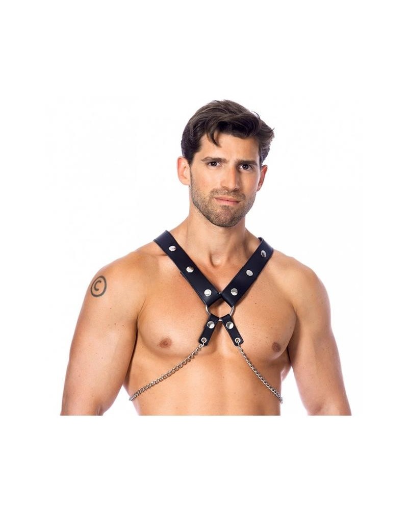 leather harness with chains