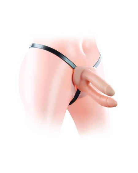 harness double hollow dildo
