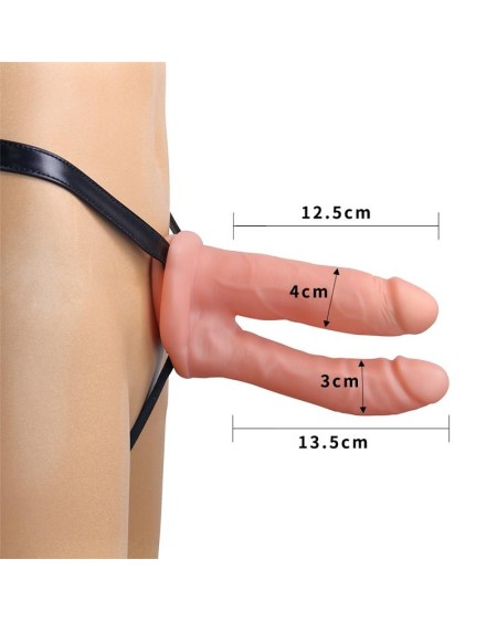 harness double hollow dildo