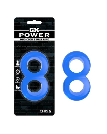 duo cock 8 ball ring blue