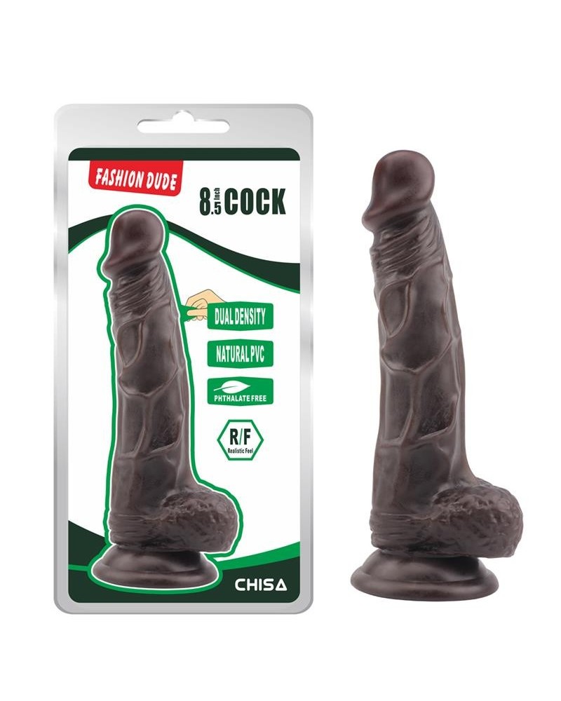 dildo dual density fashion dude 21 x 4.1 cm brown