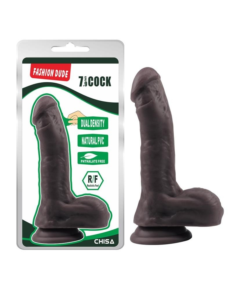 dildo dual density fashion dude 20.5 x 4.5 cm brown