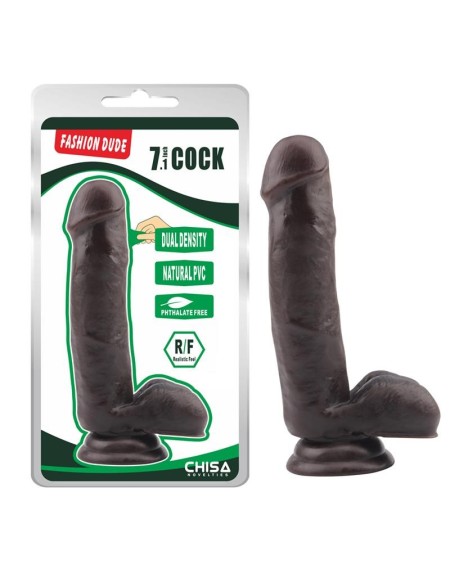 dildo dual density fashion dude 17.8 x 4 cm brown