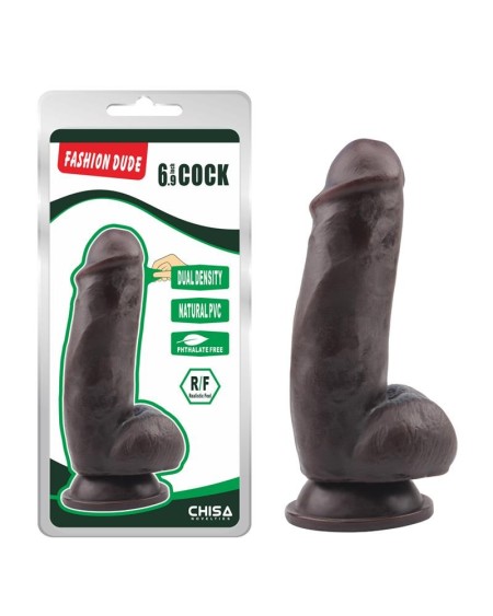 dildo dual density fashion dude 17.5 x 4.9 cm brown