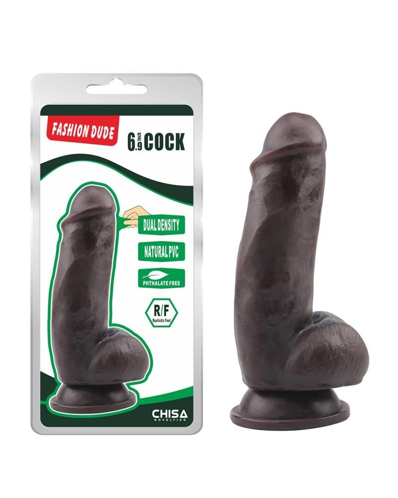 dildo dual density fashion dude 17.5 x 4.9 cm brown