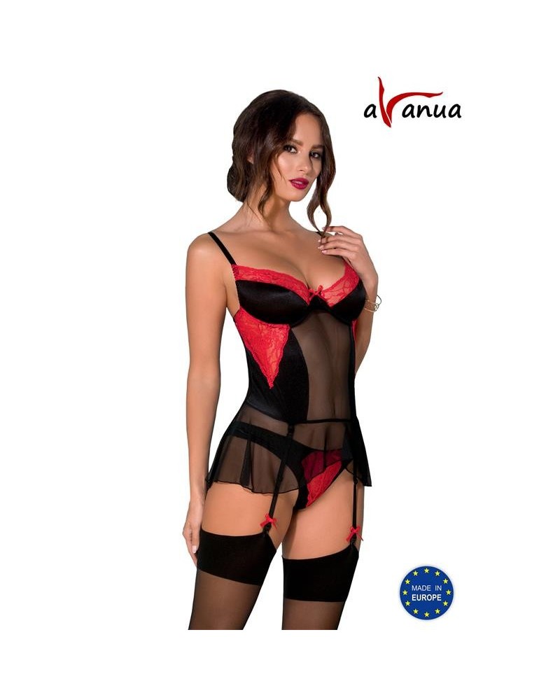 odina corset blackred