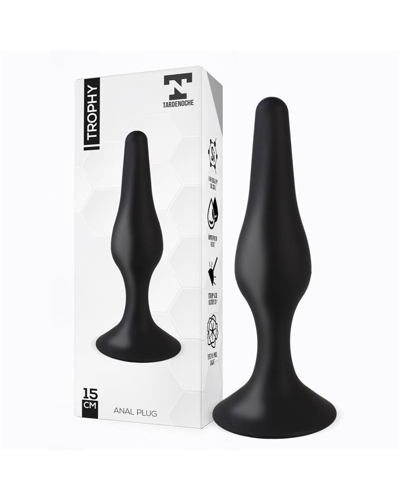 trophy anal plug 15 cm silicone noir