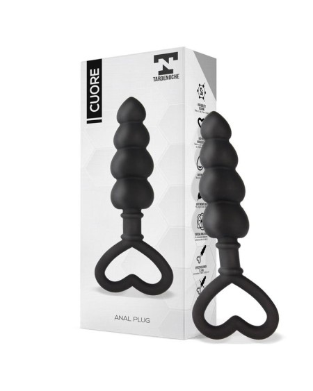 cuore anal plug silicone noir