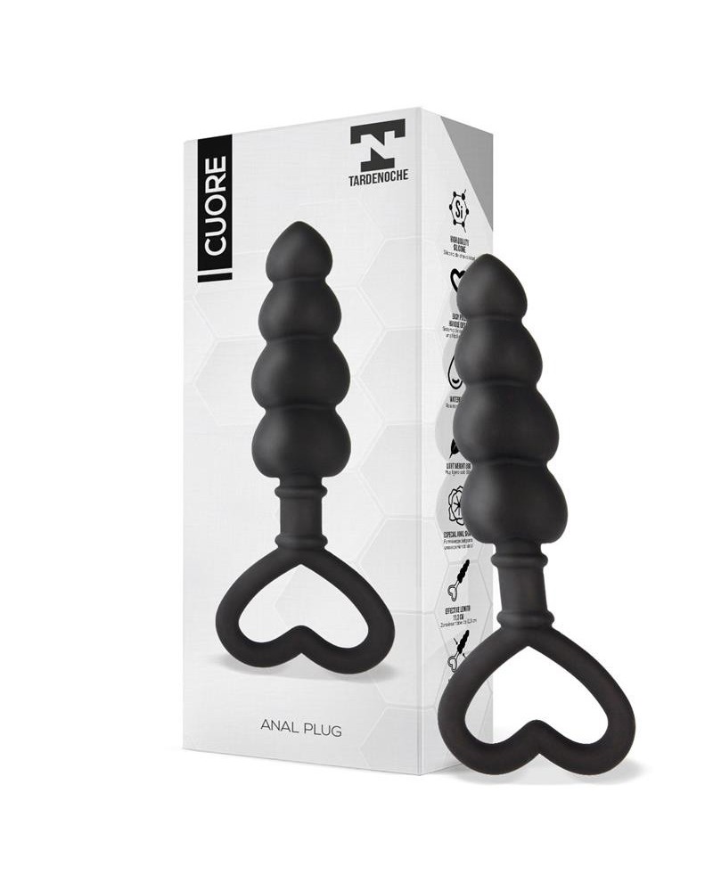 cuore anal plug silicone noir