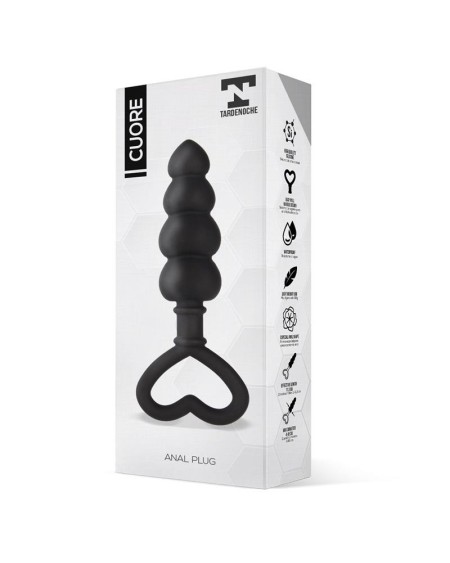 cuore anal plug silicone noir