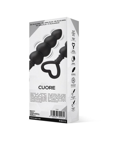 cuore anal plug silicone noir