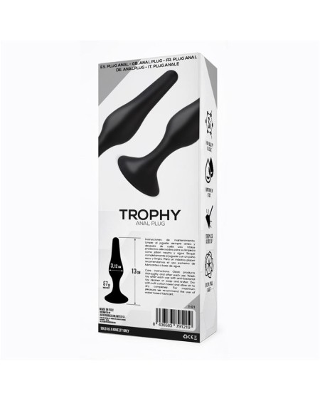 trophy anal plug 13 cm silicone noir
