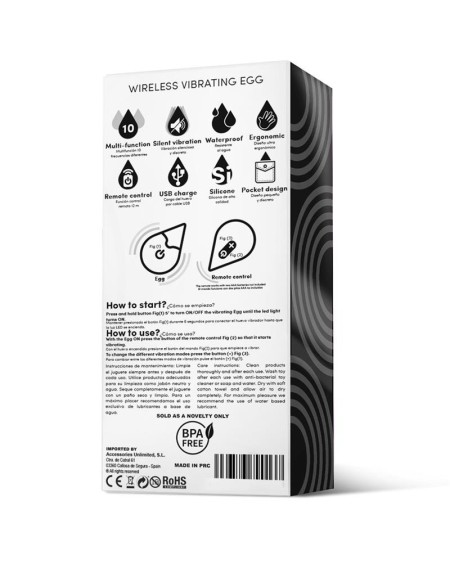 vibrant egg remote control usb silicone noir