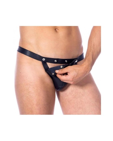 leather adjustable briefs one size