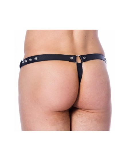 leather g-string adjustable with rivets