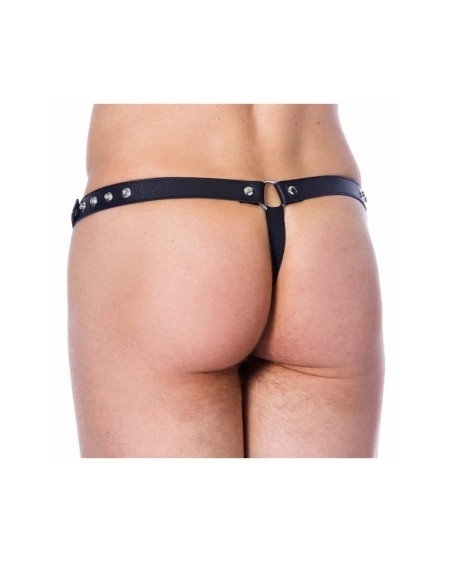 leather g-string adjustable with oppening