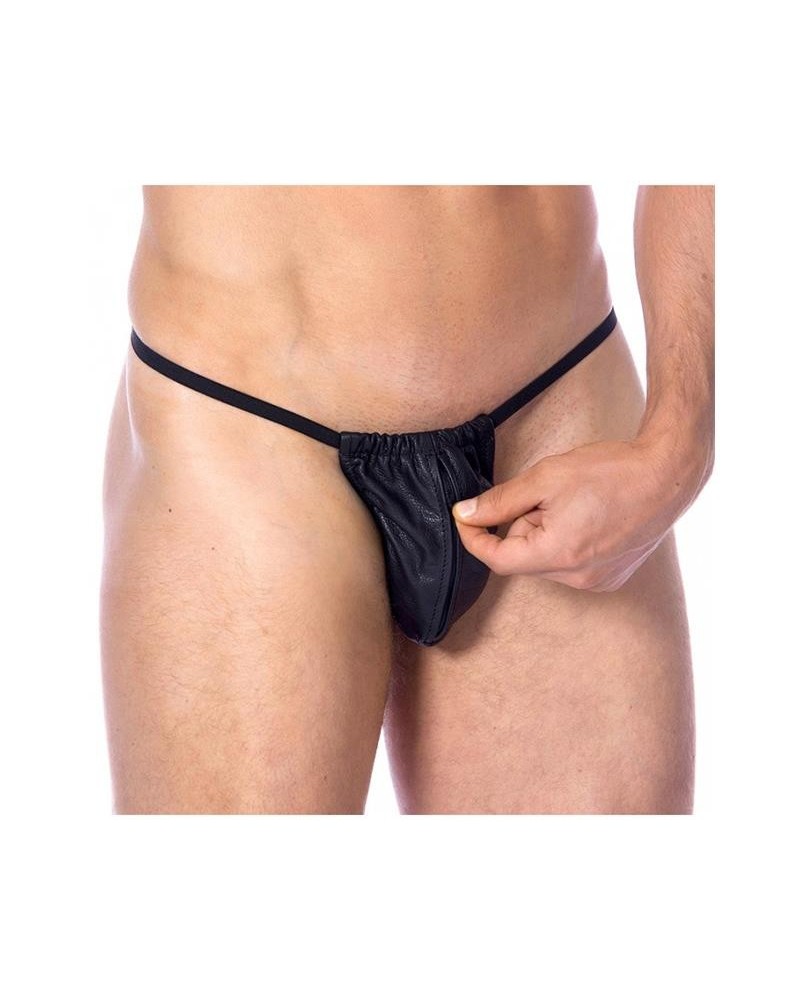 leather adjustable g-string one size