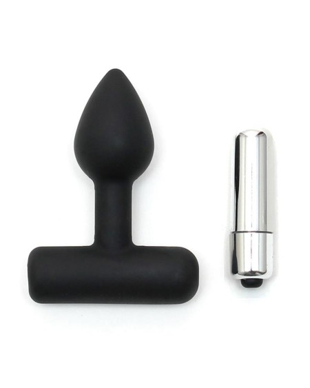 butt plug with vibrant bullet noir