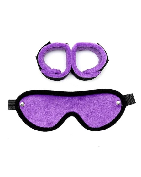 handcuffs with mask adjustable violet