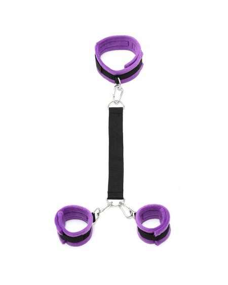handcuffs to collar with leash adjustable violet