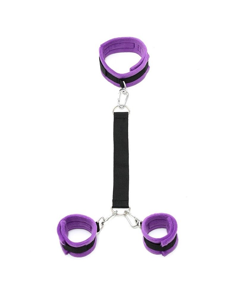 handcuffs to collar with leash adjustable violet