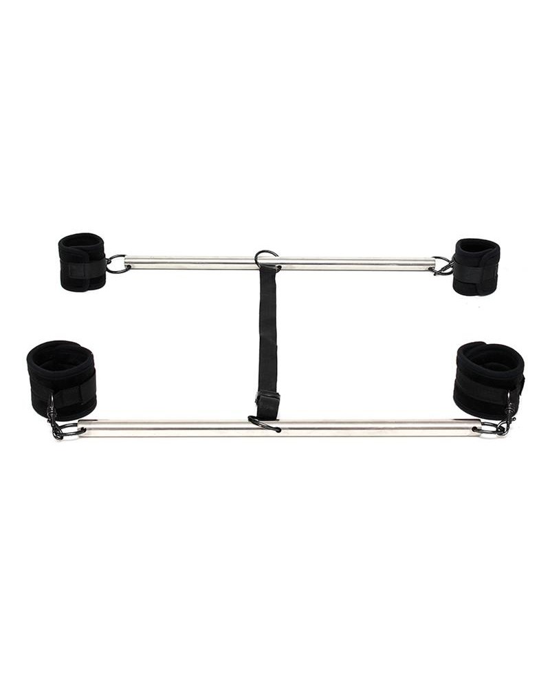 double spreader bar with cuffs adjustable noir
