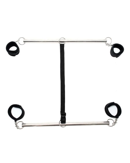 double spreader bar with cuffs adjustable noir