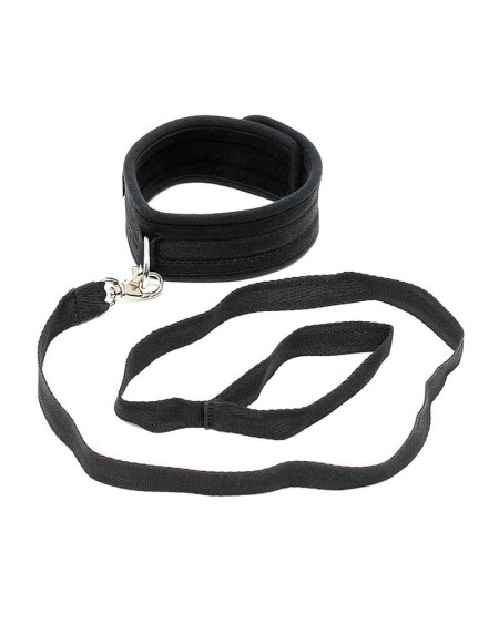 collar with leash adjustable noir