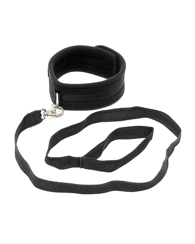 collar with leash adjustable noir