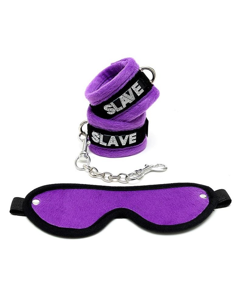 handcuffs and eyemask violet