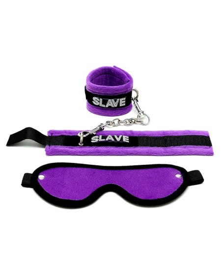 handcuffs and eyemask violet