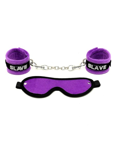 handcuffs and eyemask violet