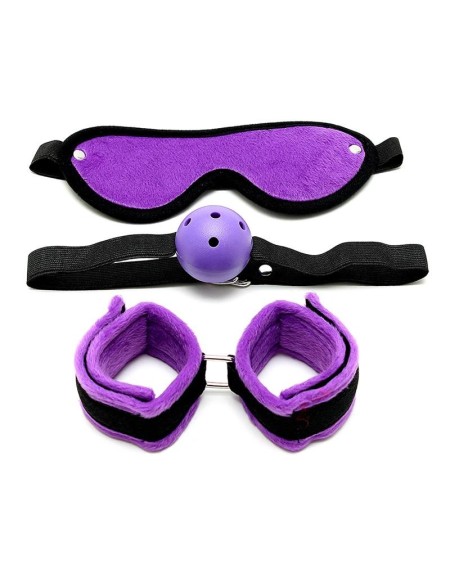 3 pieces bondage set violet