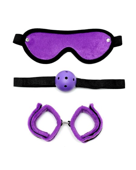 3 pieces bondage set violet