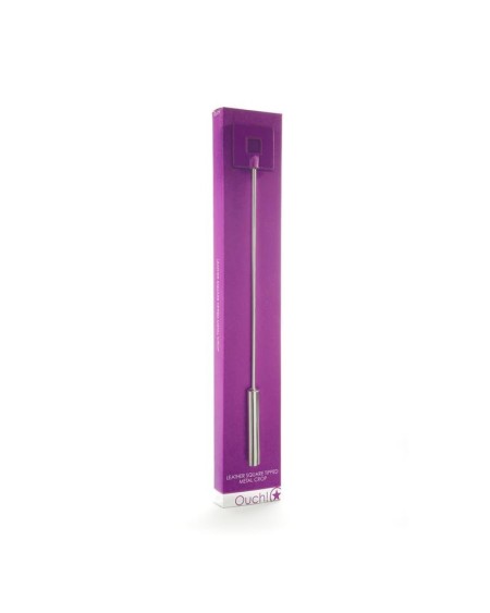 shots ouch! whips and paddles leather square tipped crop violet