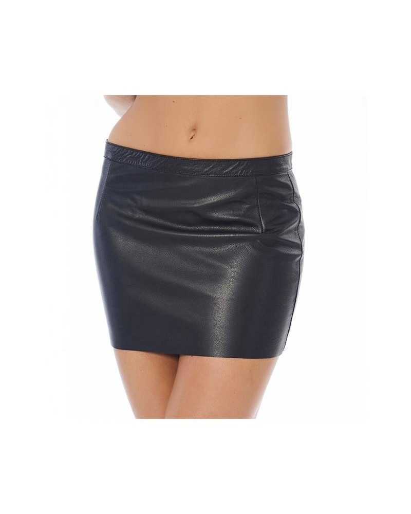 leather mini skirt with zipper