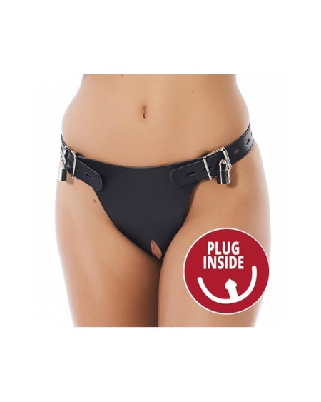 chastity briefs with anal plug