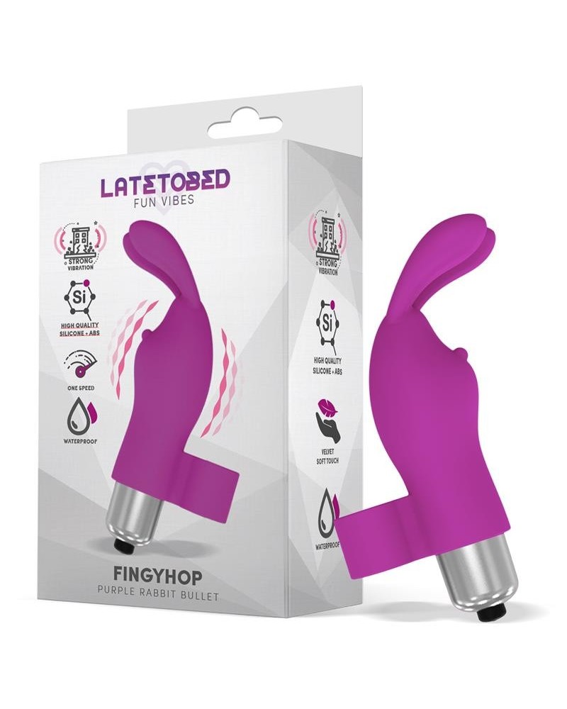 fingyhop vibrant bullet with rabbit silicone violet
